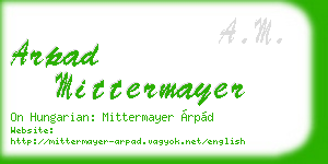 arpad mittermayer business card