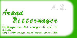 arpad mittermayer business card